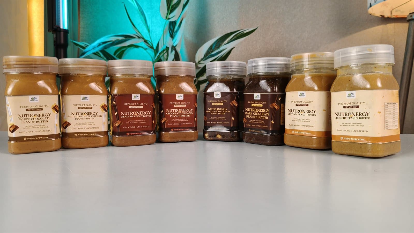 The Nutronergy lineup of peanut butter jars